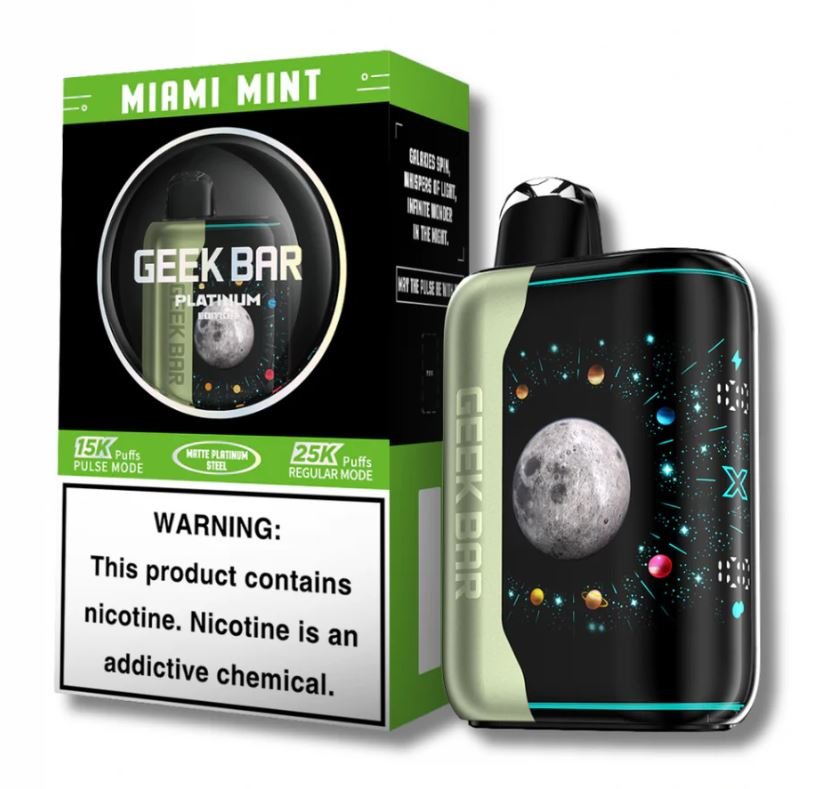 Experience the cool and invigorating taste of Miami Mint Platinum Geek Bar Pulse X which is a brilliant product from Geek Bar Pulse X Edition 25K Puffs Lineup.