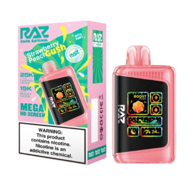 Experience unmatched vaping sophistication with the Raz 25K LTX White Grape Gush Edition Disposable Vape.